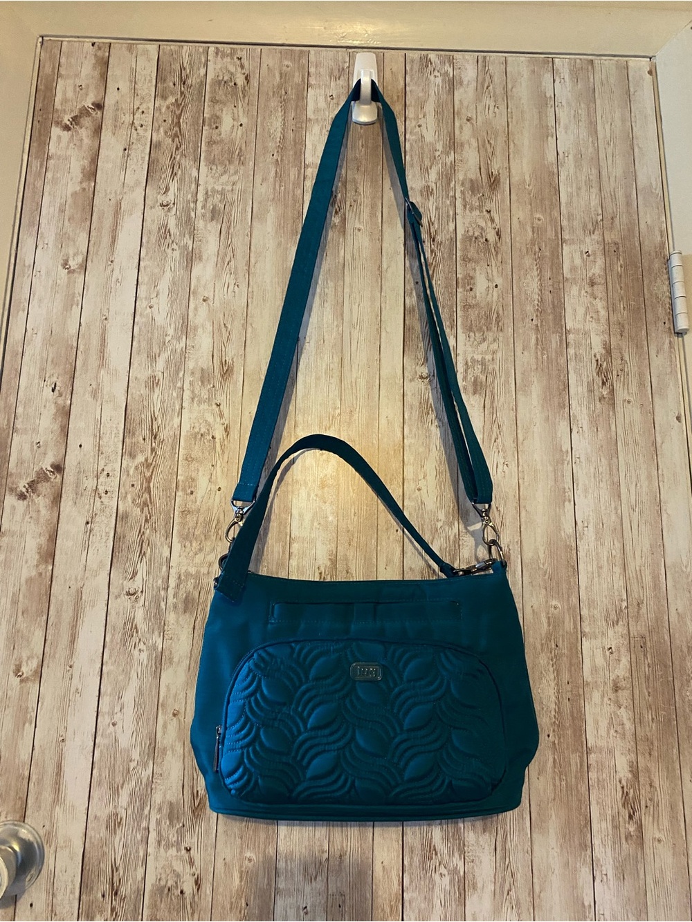 Lug Samba convertible crossbody Teal  / Emerald Quilted Bag travel pockets